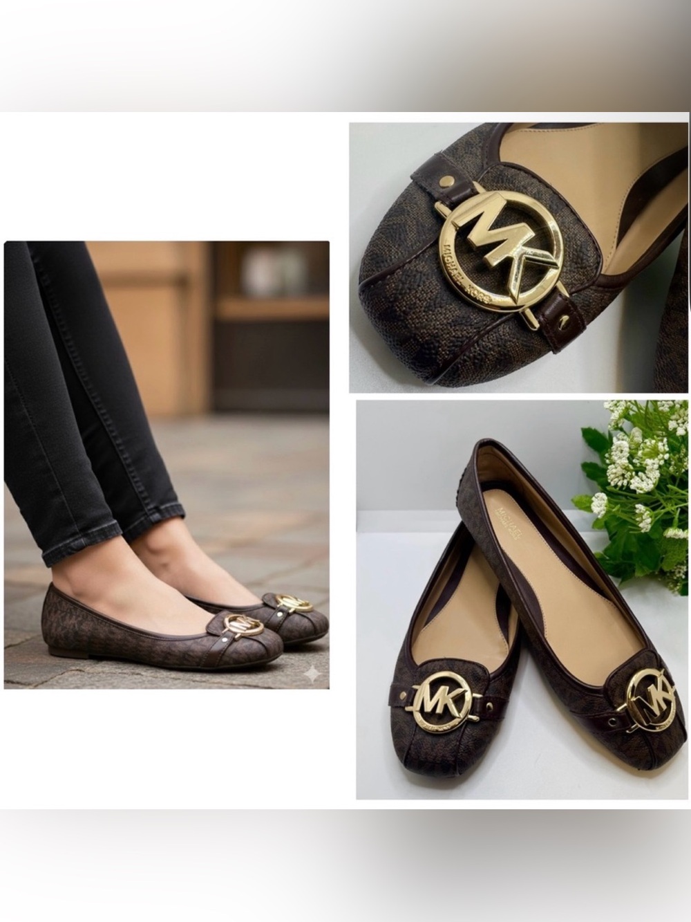 MICHAEL KORS Fulton Studded‎ Logo
Moccasin Print Canvas Flats Womens